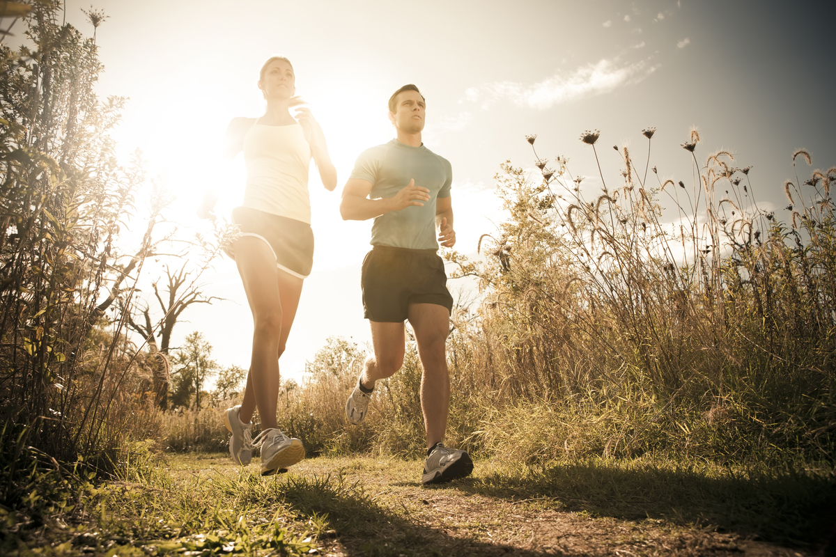 dva běžci na louce